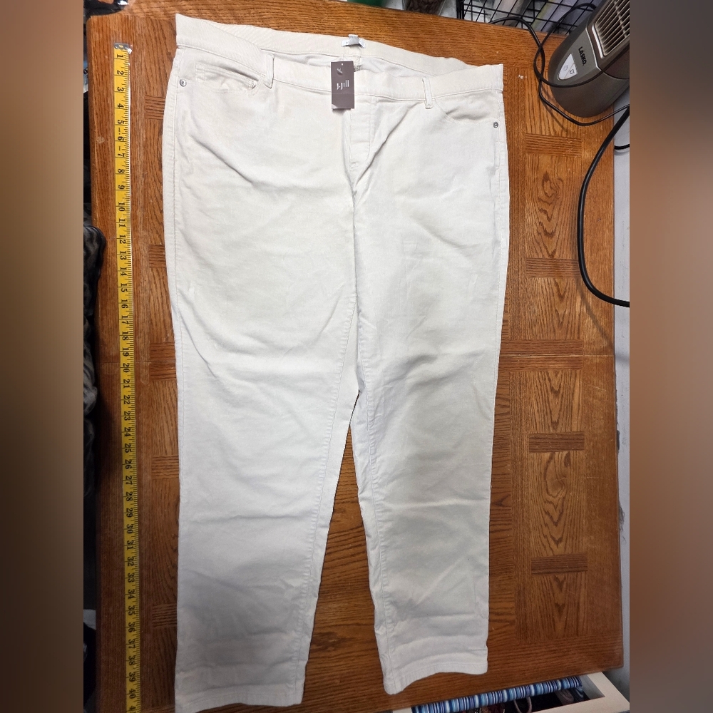 NWT J. Jill Ivory Moonbeam Corduroy Pull-On Plus Size 3X Pants